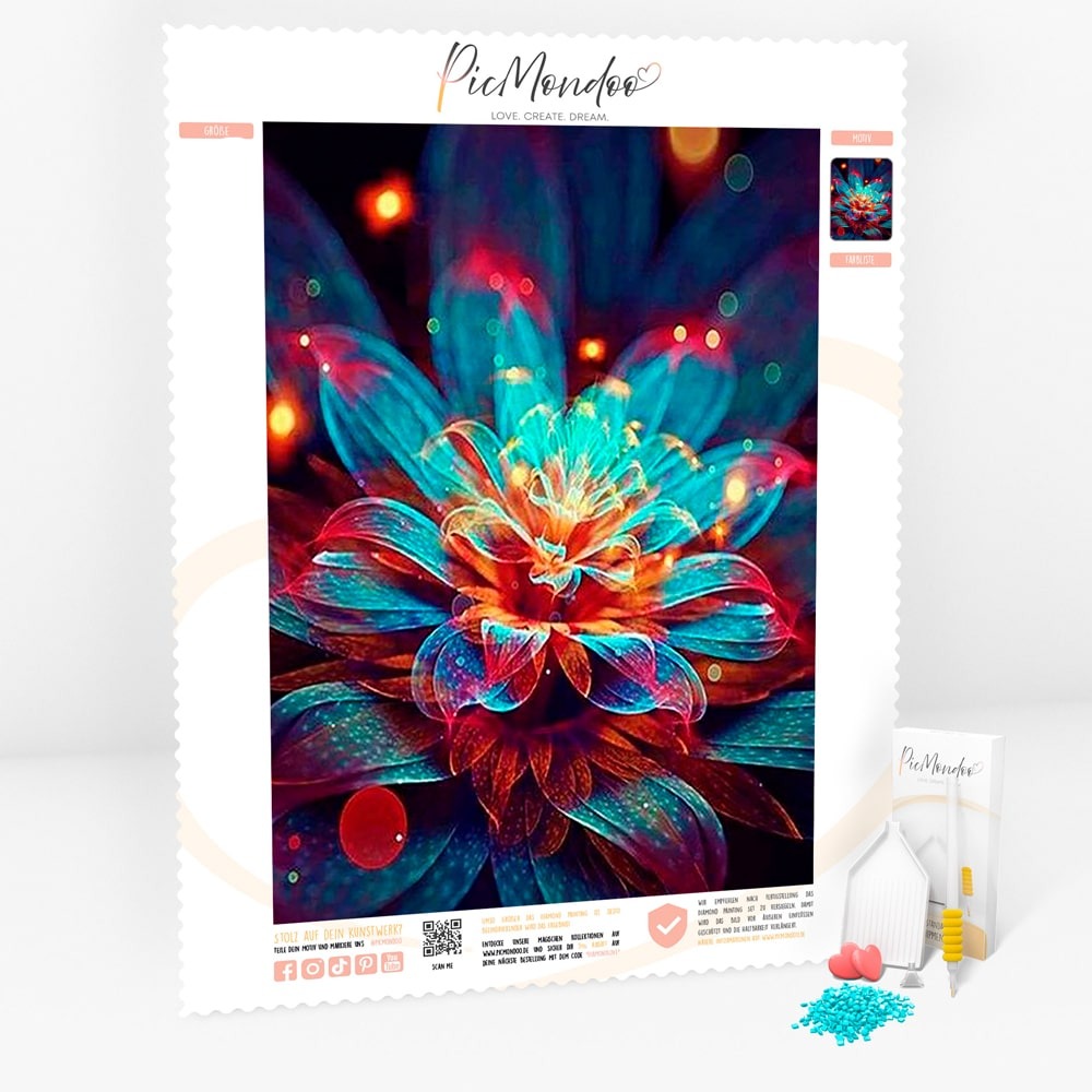 Diamond Painting Leinwand Blume der Lichter