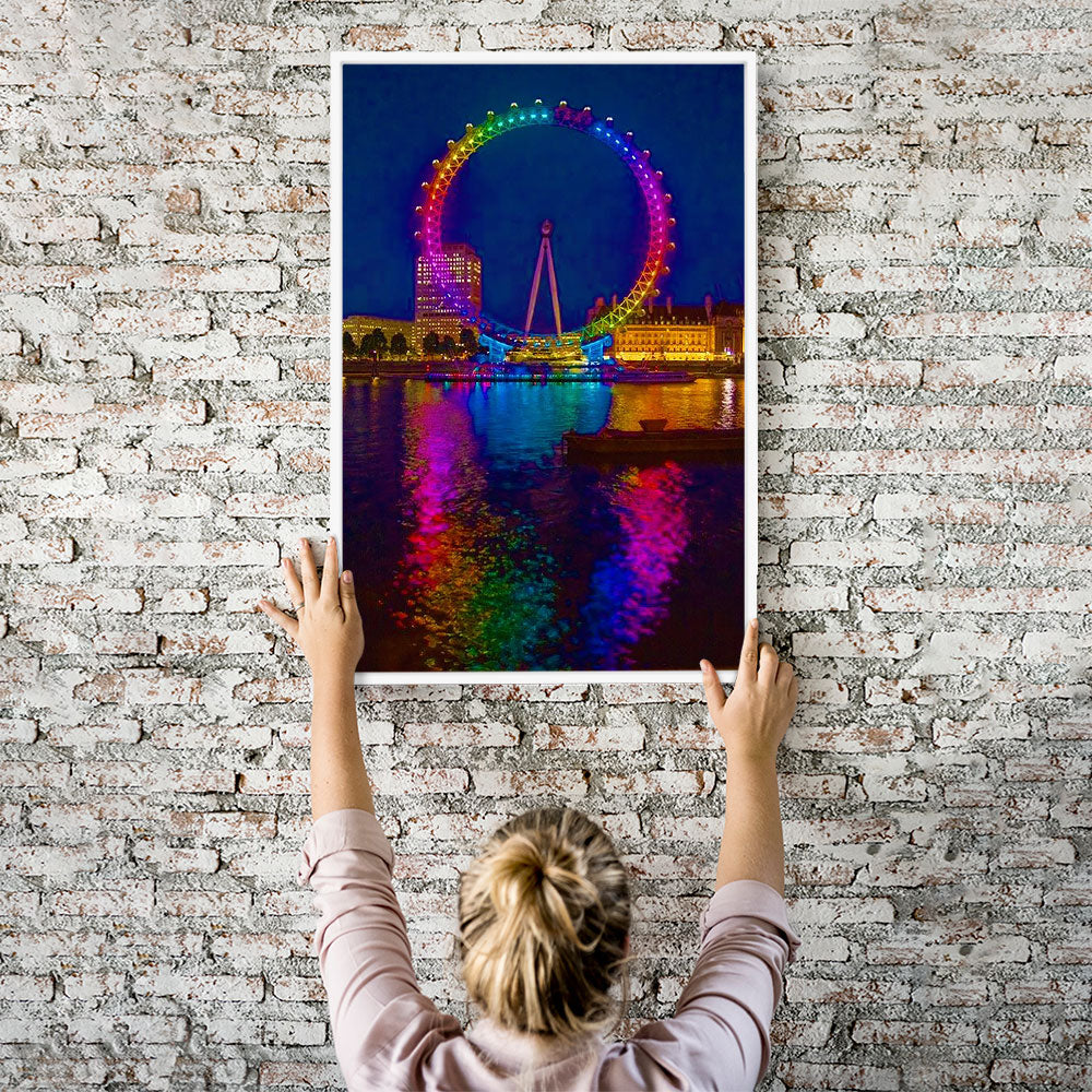 Diamond Painting Wandbild View of the colorful London Eye