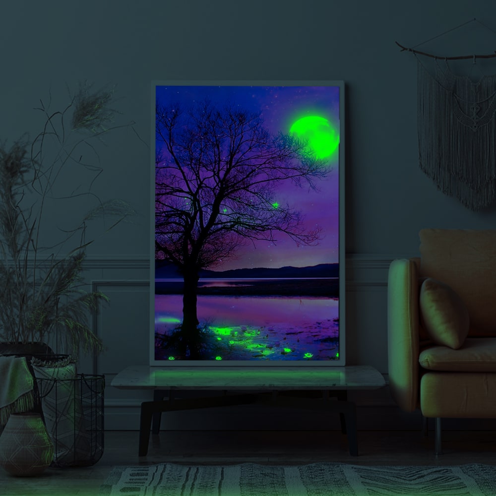 Diamond Painting Leuchtbild Special Wandgestaltung Purple Moon