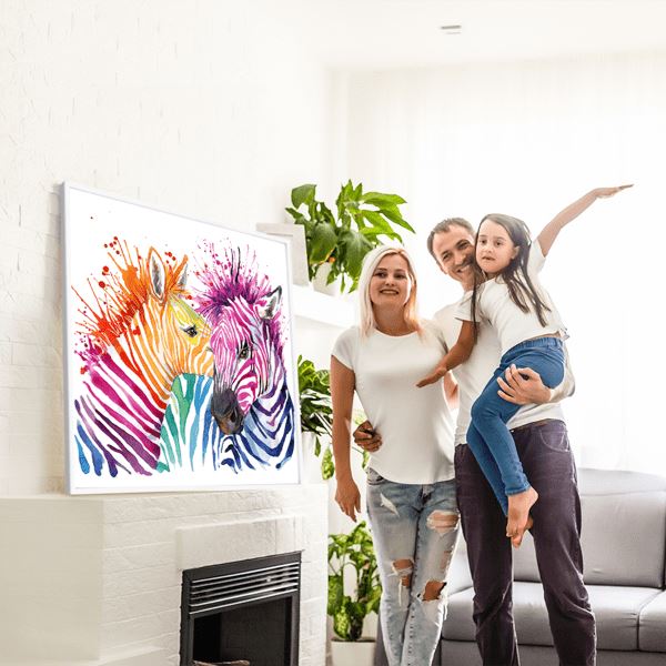 Diamond Painting Bild Bunte Zebras