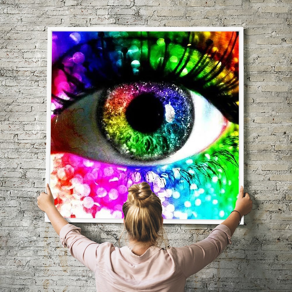 5D Diamond Painting Special Strass Eye Colorful mit Diamonds 