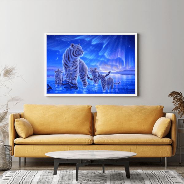 Diamond Painting Strass Special Wandgestaltung XL Tigerfamilie