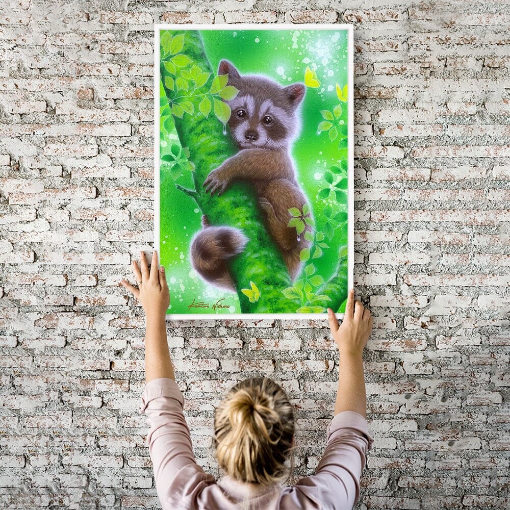 Diamond Painting Strass Special Wandbild Sweet Raccoon MINI