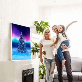 Diamond Painting Bild Weihnachtsbaum im Nordlicht