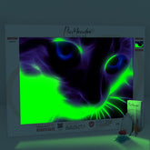 Diamond Painting Leuchtbild Special - Lila Katze der Fantasie