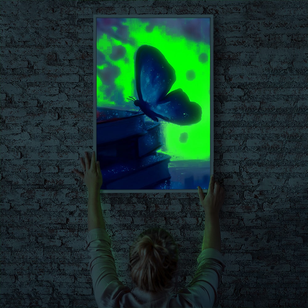 Diamond Painting Leuchtbild Special Wandbild Der magische Schmetterlin