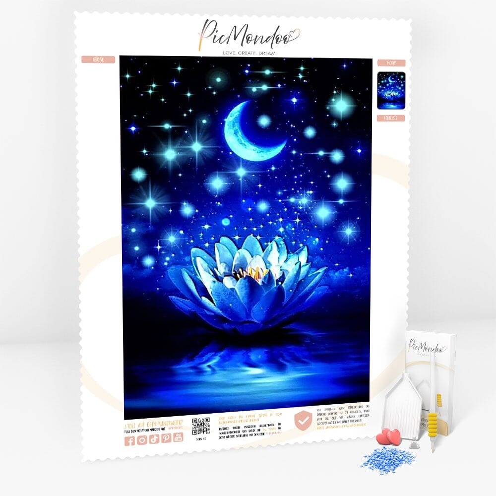 Diamond Painting - Blaue Seerose MINI