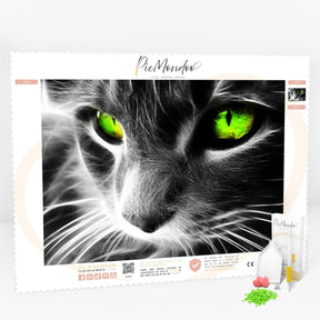 Diamond Painting Leinwand Green Eyes Cat