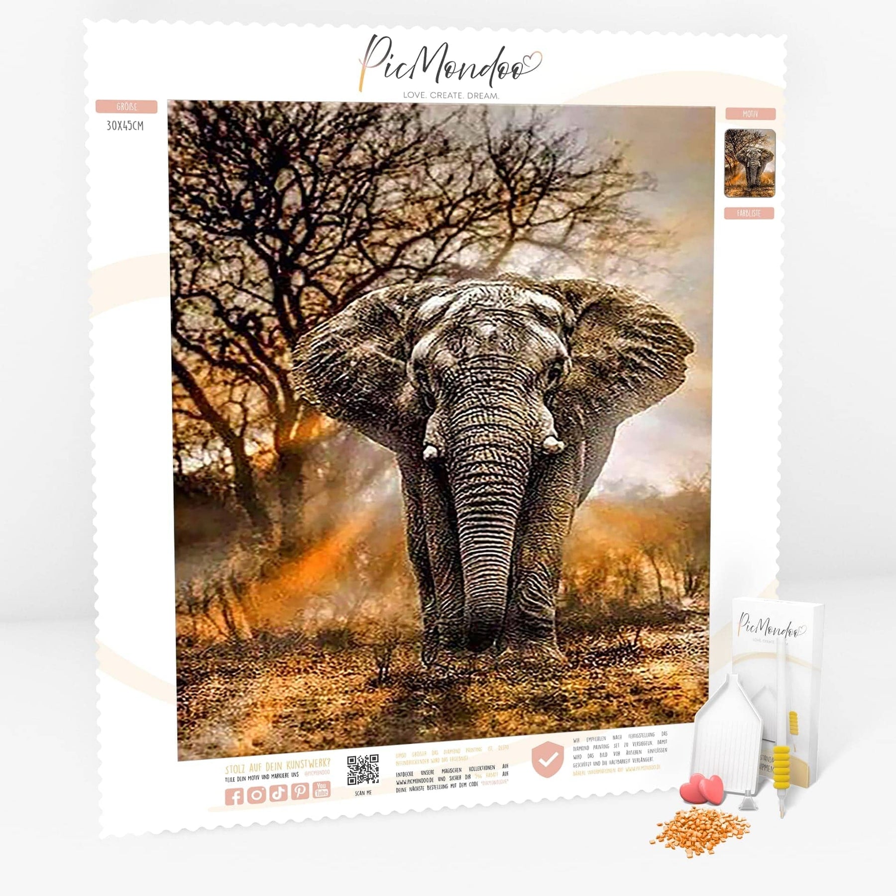 Diamond Painting Strass Special - African Elephant MINI