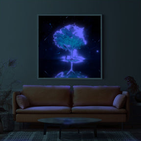 Diamond Painting Leuchtbild Special Wandgestaltung Blue glowing Tree
