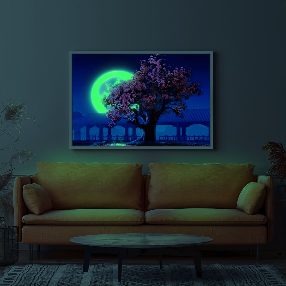 Diamond Painting Leuchtbild Special Wandgestaltung Moonlight Tree