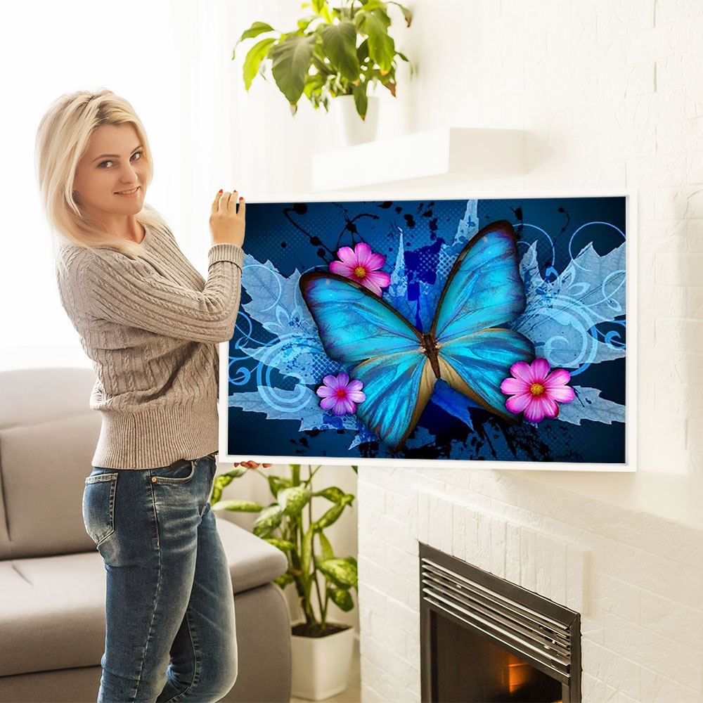 Diamond Painting Bild Blauer Schmetterling 