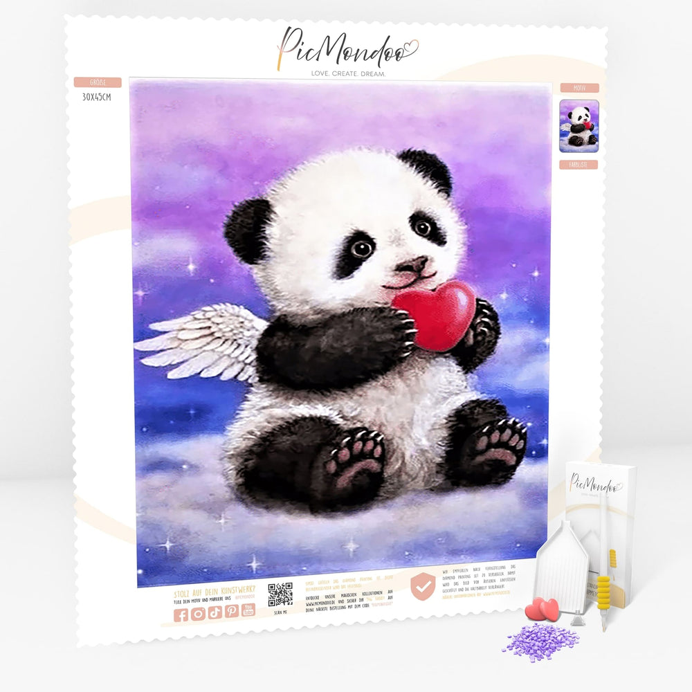 Diamond Painting Strass Special - XL Panda der Liebe