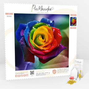Diamond Painting Strass Special Leinwand XL Regenbogen Rose