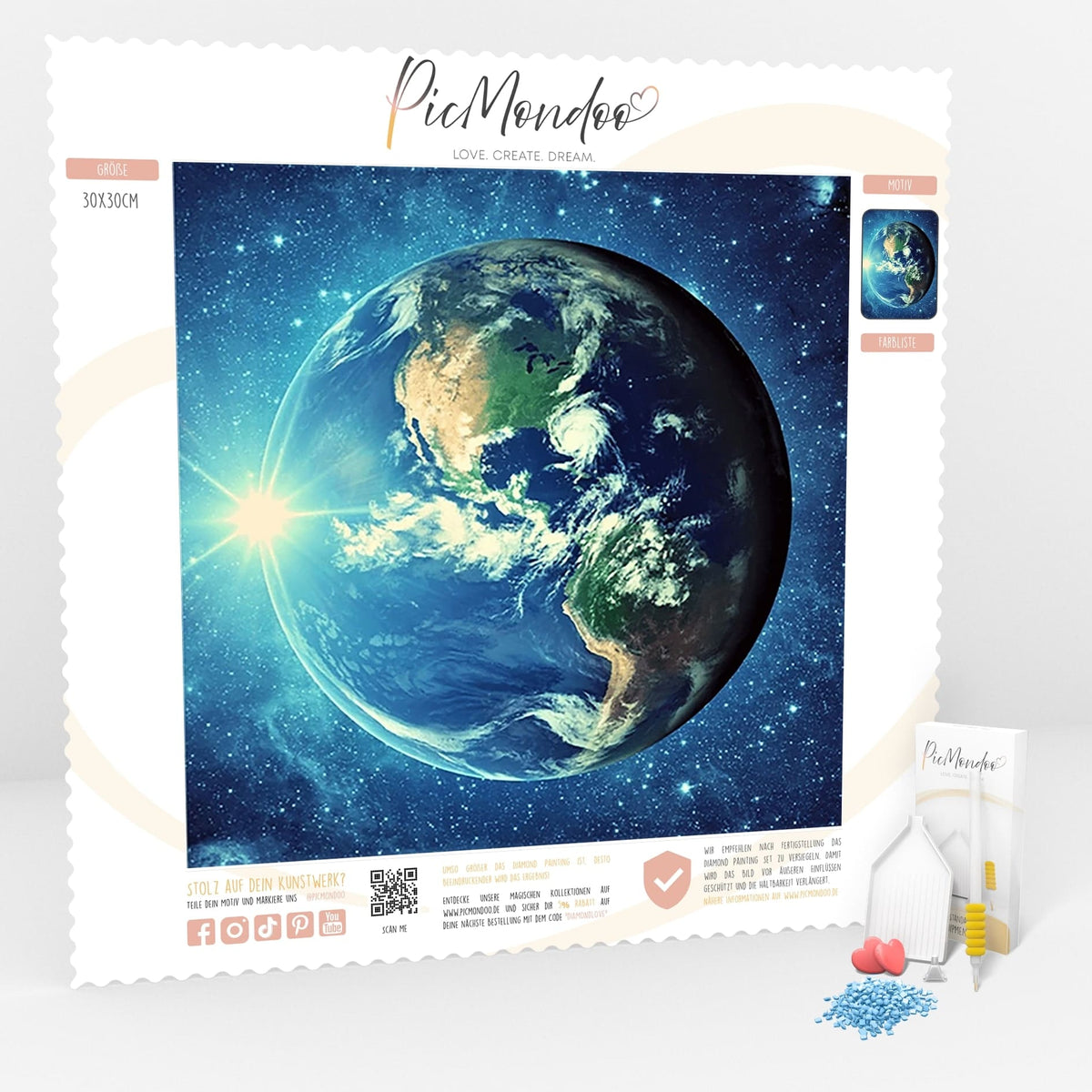 Produktbild von Picmondoo Diamond Painting – 40x60 Cm, Mit Quadratischen Harzsteinen, AB- Steinen, Strassfarben & Metallicfarben – DIY-Kunstwerk Für Erwachsene & Kinder (Fly Away By Night