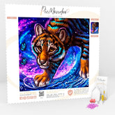 Diamond Painting Leinwand Tiger im Universum