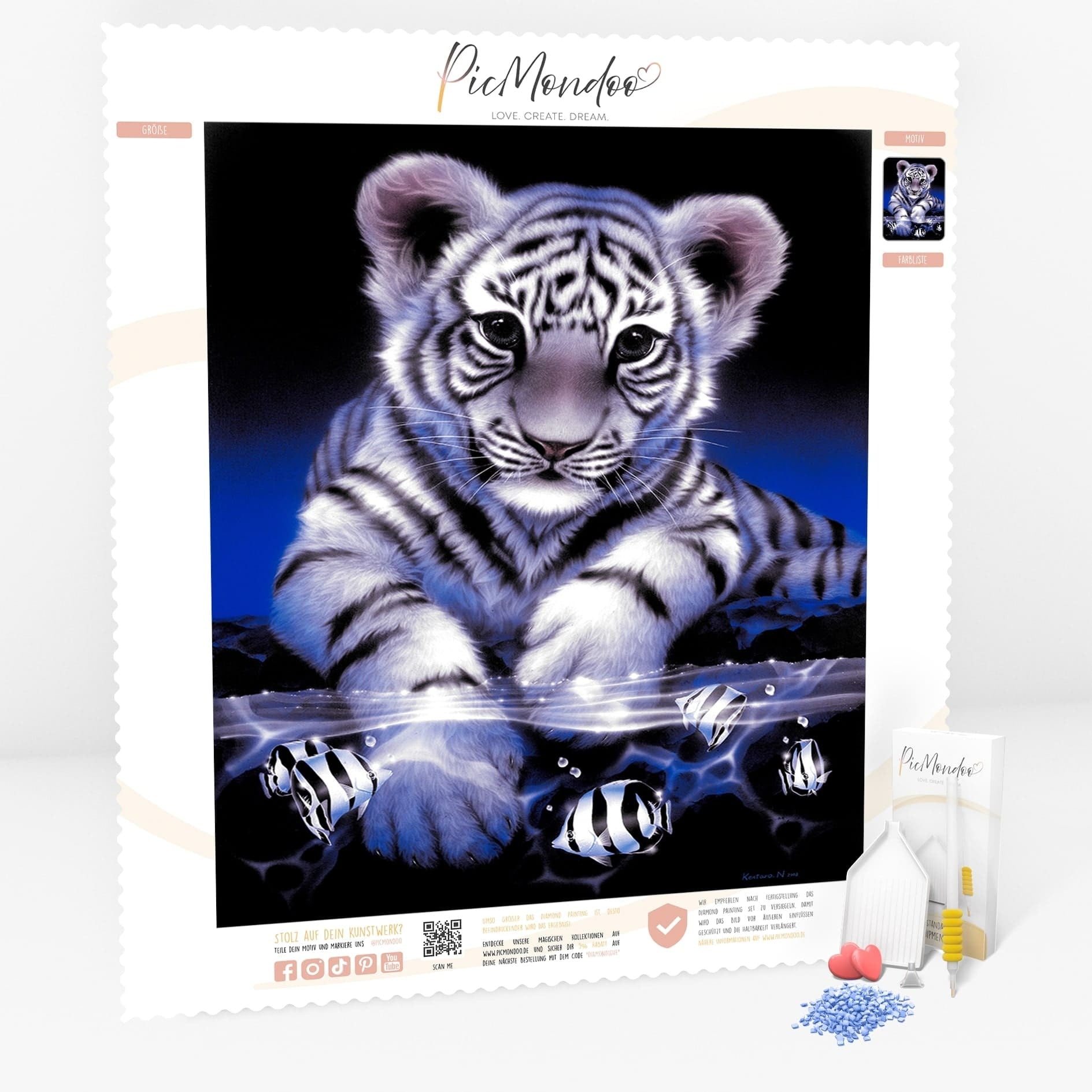 Diamond Painting Leinwand Kleiner Baby Tiger