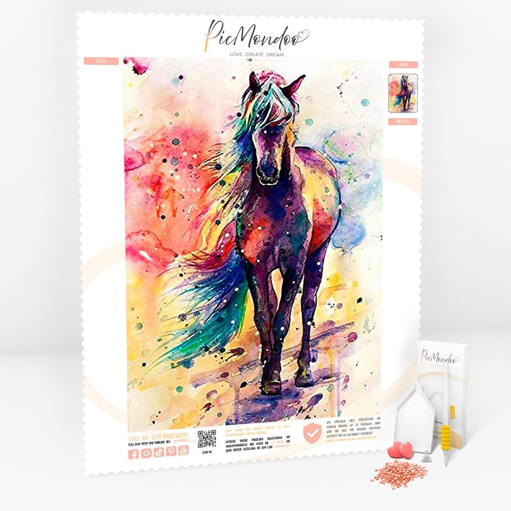 Diamond Painting Leinwand Horse of Colors
