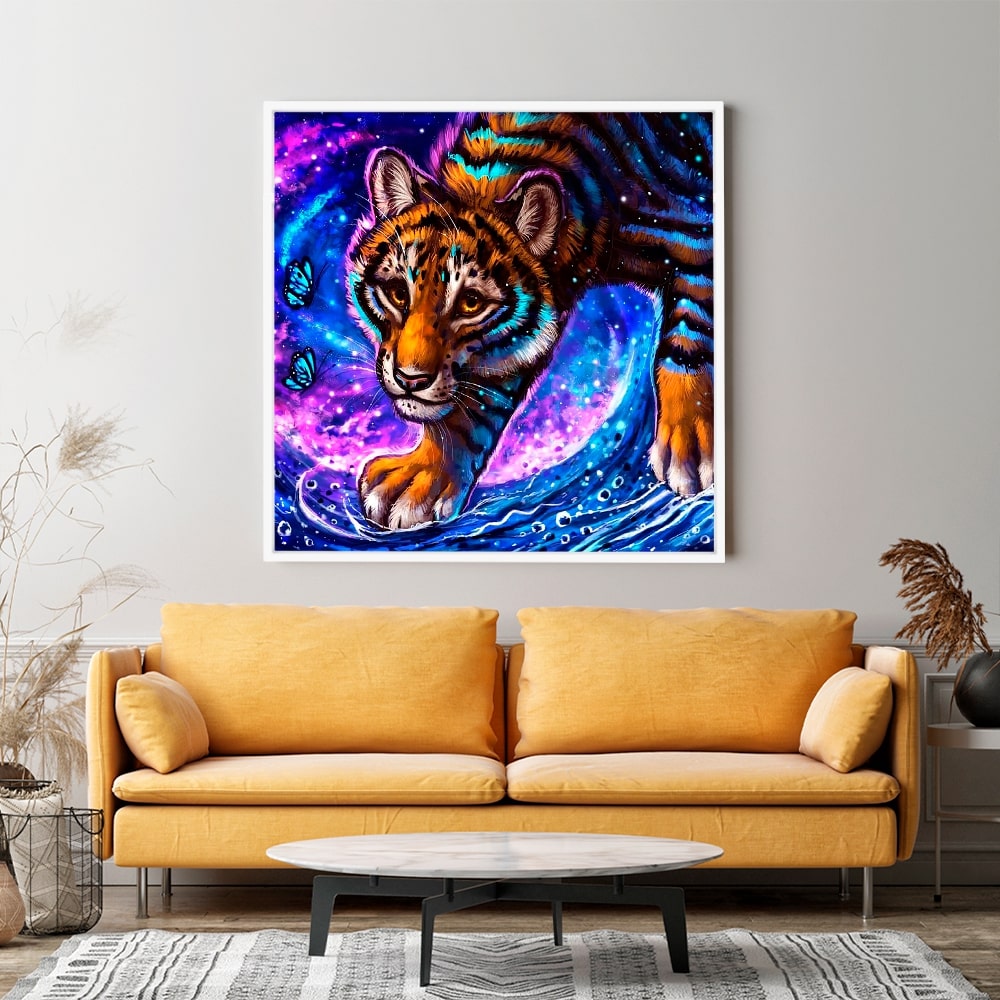 Diamond Painting Wandbild Tiger im Universum