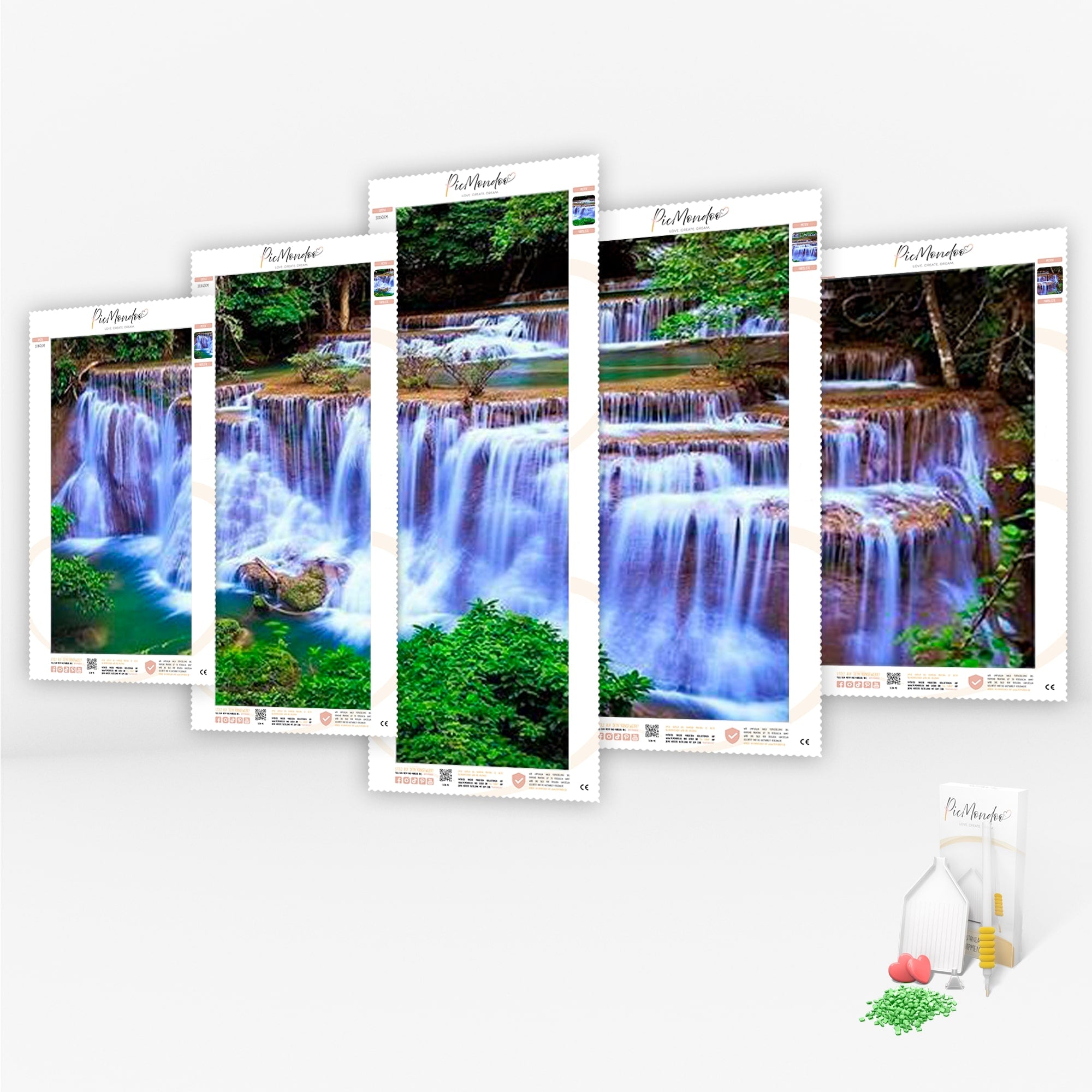 Diamond Painting Leinwand Wasserfall XXL / 5-teilig