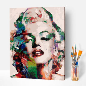 Malen nach Zahlen fertiges Motiv Marilyn Monroe - Color Edition