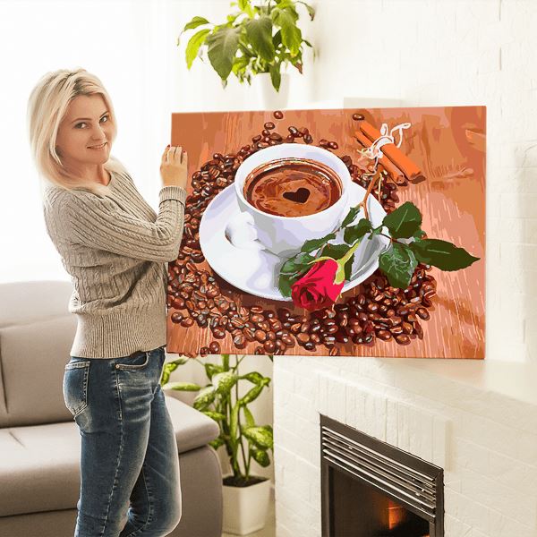 Malen nach Zahlen Foto Rosenkaffee