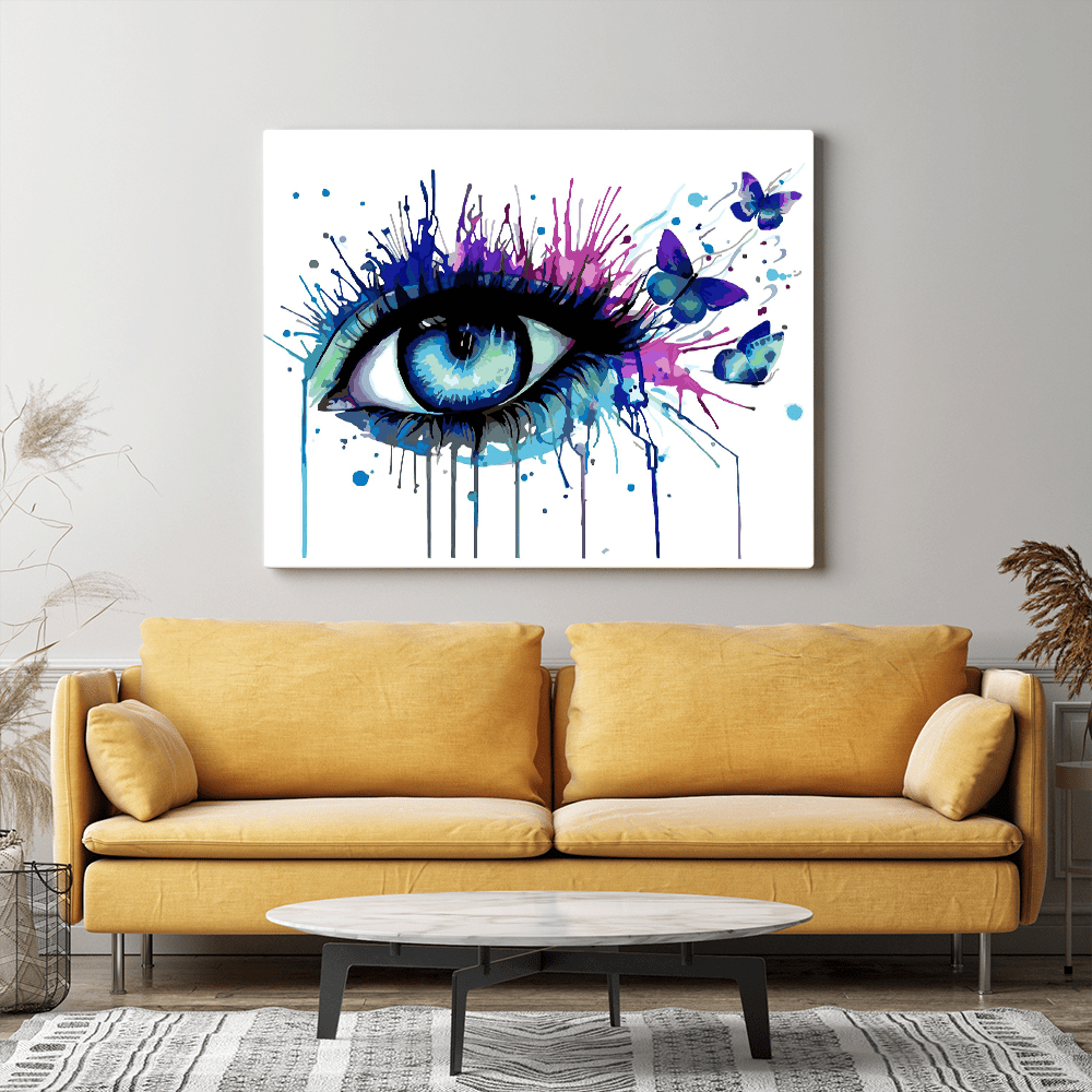 Malen nach Zahlen Set Wandgestaltung Watercolor Eye