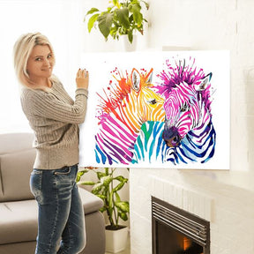 Malen nach Zahlen Foto Zebras "Farbenspiel"