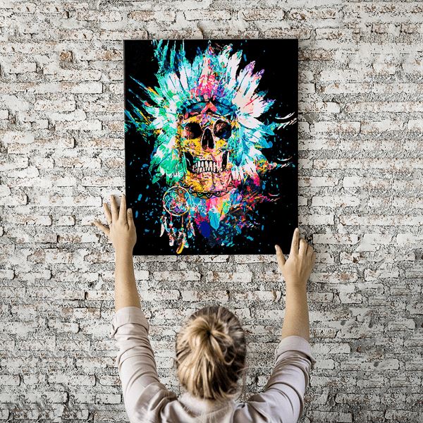 Malen nach Zahlen Wandbild Skull "Wild Spirit"