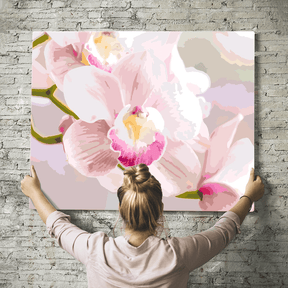 Malen nach Zahlen Set Wandbild Rosa Orchidee