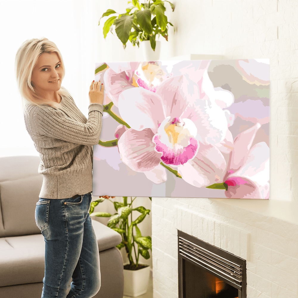 Malen nach Zahlen Set Bild Rosa Orchidee