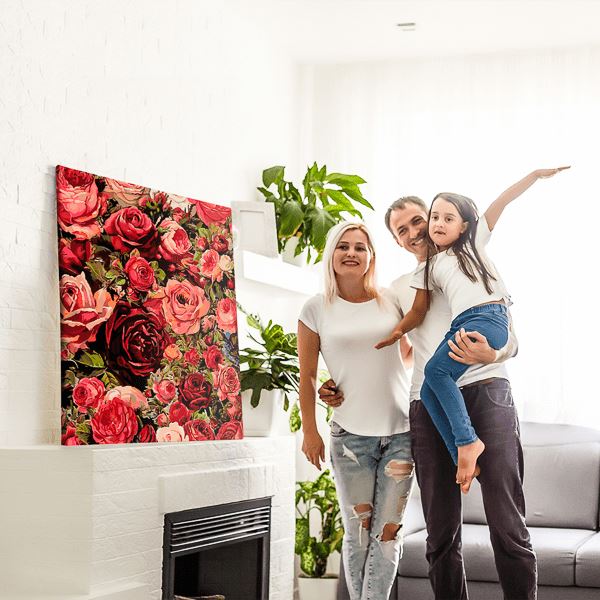 Malen nach Zahlen Wandgestaltung Rosenblüten