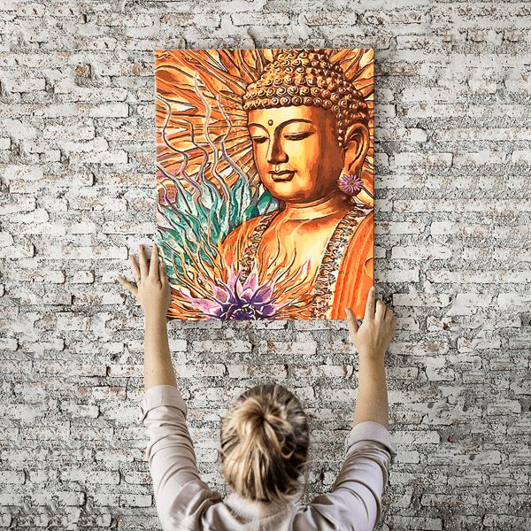 Malen nach Zahlen Wandbild Buddha