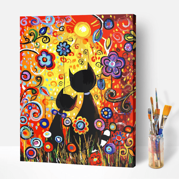 DIY Malen nach Zahlen Set für Erwachsene - Verzauberte Katzen