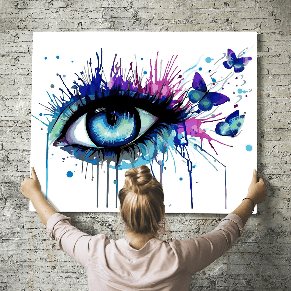 Malen nach Zahlen Set Wandbild Watercolor Eye