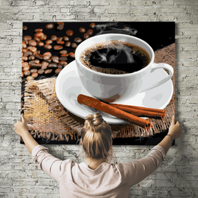 Malen nach Zahlen Set Wandbild Time for Coffee