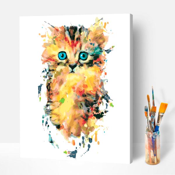 Malen nach Zahlen fertiges Motiv  Color Cat