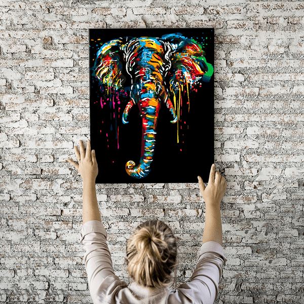 Malen nach Zahlen Wandbild Der abstrakte Elefant