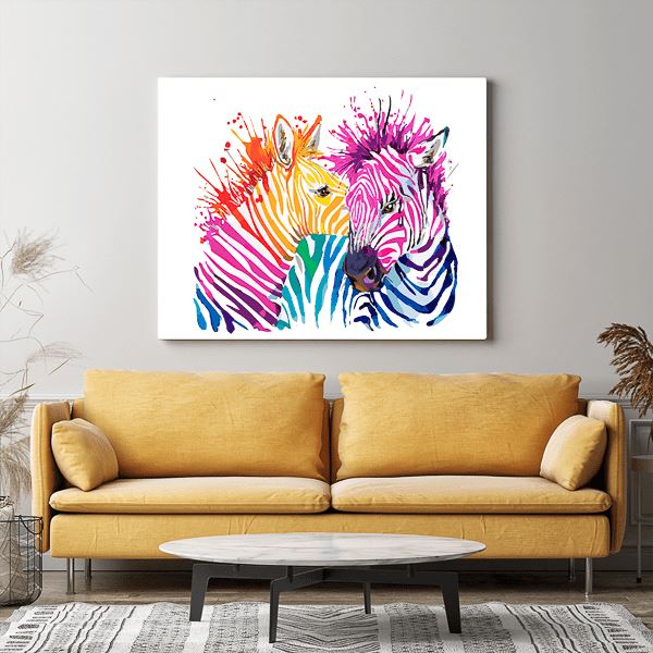 Malen nach Zahlen Wandgestaltung Zebras "Farbenspiel"