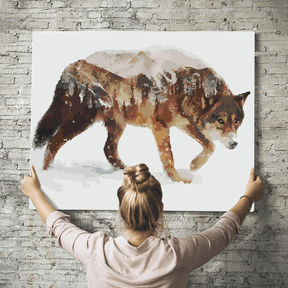Malen nach Zahlen Set Wandbild Nature Wolf